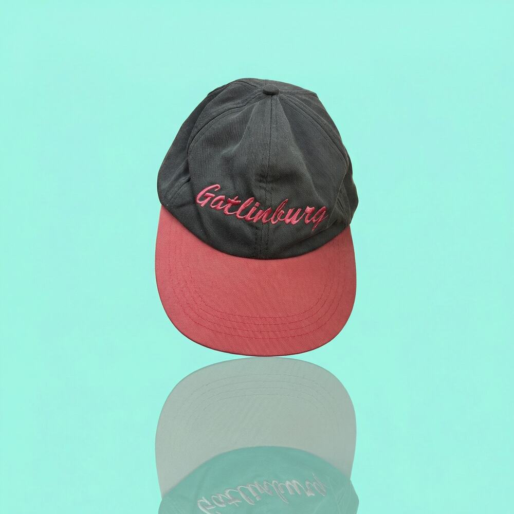 Vintage Gatlinburg Souvenir Hat Grey Hat, Pink Bill J HATS